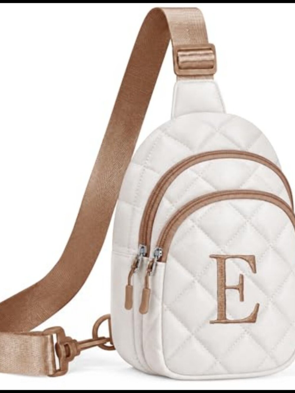 Quilted Fabric Sling Crossbody Bag Adjustable Strap Travel Purse
